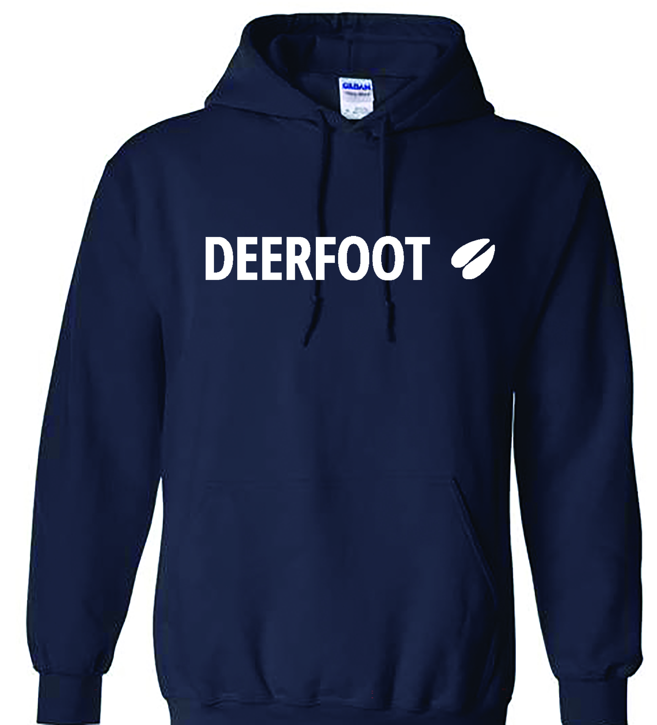 Deerfoot Logo on Navy Hoodie